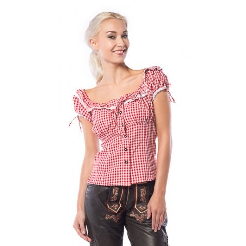 Tiroler blouse dames Liesl rood - 38