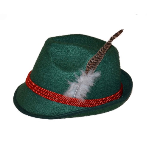 Tiroler hoed donker groen met veer