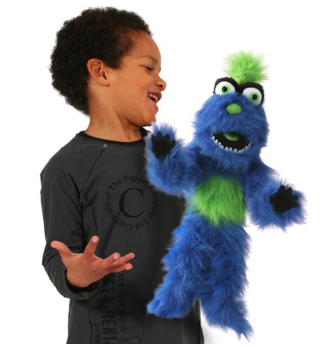 Handpop 60cm monster blauw