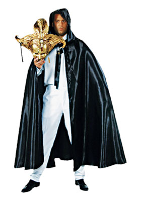 Venetiaanse cape met capuchon zwart